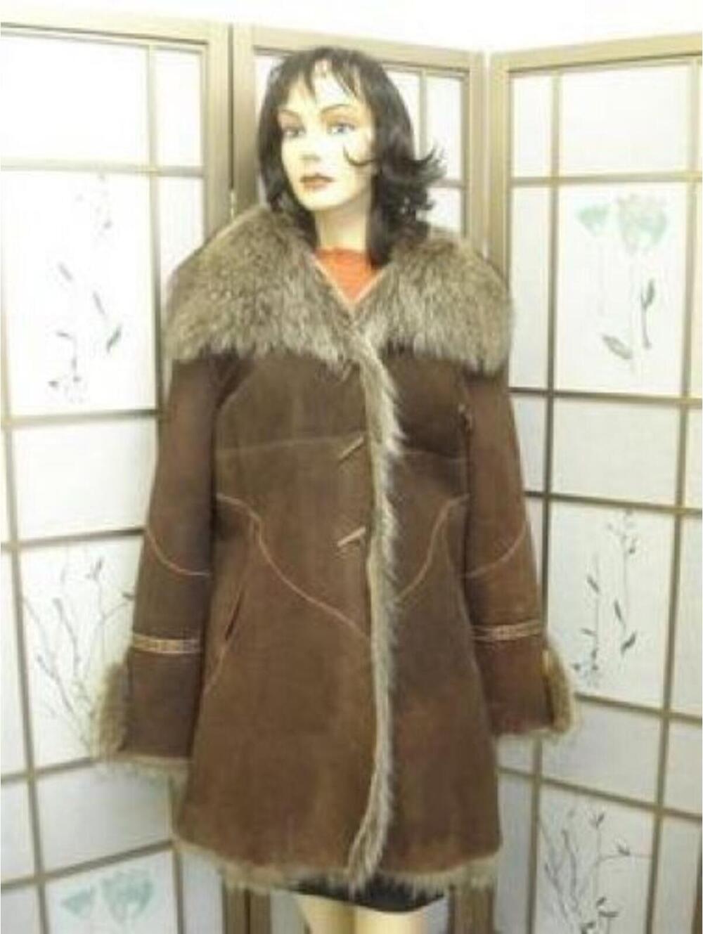 ! NEW REVERSIBLE RACCOON RACOON FUR COAT WOMEN WOMAN SZ 6 SMALL